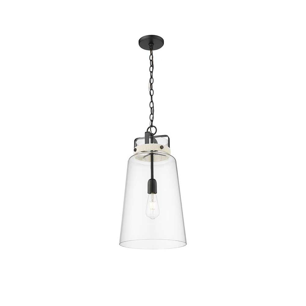 Millennium Lighting 22701-MB Lolla One Light Pendant Matte Black finish