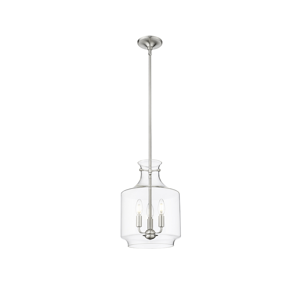 Millennium Lighting 22803-BN Mahannah Three Light Pendant Brushed Nickel finish