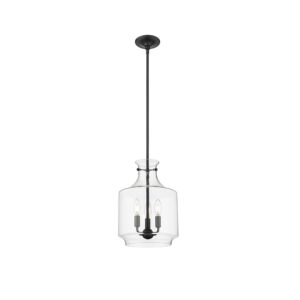 Millennium Lighting 22803-MB Mahannah Three Light Pendant Matte Black finish