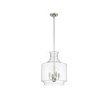 Millennium Lighting 22804-BN Mahannah Four Light Pendant Brushed Nickel finish