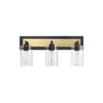 Millennium Lighting 25003-MB/VB Gasol Three Light Vanity Matte Black finish Vintage Brass finish