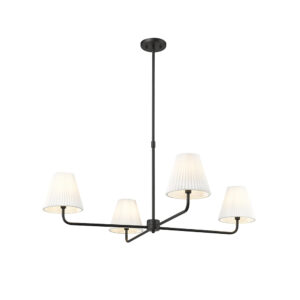 Millennium Lighting 25104-MB Ami Four Light Chandelier Matte Black finish