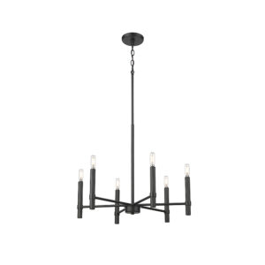 Millennium Lighting 25606-MB Skyva Six Light Chandelier Matte Black finish