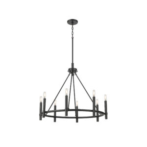 Millennium Lighting 25608-MB Skyva Eight Light Chandelier Matte Black finish