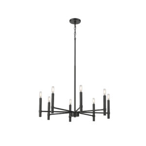 Millennium Lighting 25708-MB Skyva Eight Light Chandelier Matte Black finish