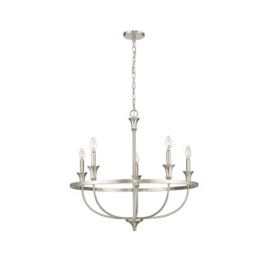 Millennium Lighting 28005-BN Emery Five Light Chandelier Brushed Nickel finish