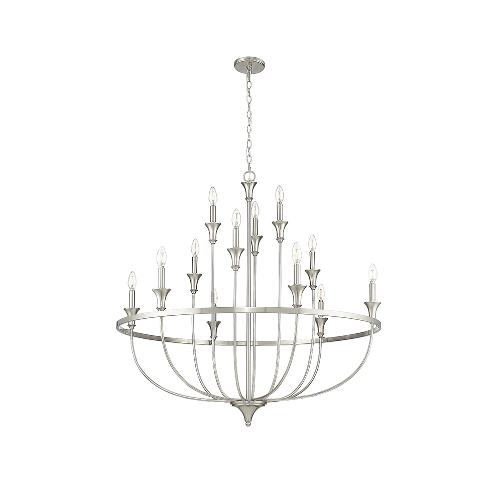 Millennium Lighting 28012-BN Emery Twelve Light Chandelier Brushed Nickel finish