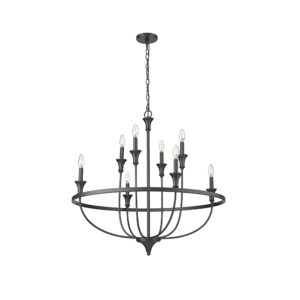 Millennium Lighting 28108-MB Emery Eight Light Chandelier Matte Black finish