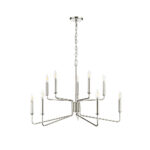Millennium Lighting 29010-PN Raven Ten Light Chandelier Polished Nickel finish