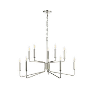 Millennium Lighting 29010-PN Raven Ten Light Chandelier Polished Nickel finish