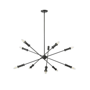 Millennium Lighting 29110-MB Potiss Ten Light Chandelier Matte Black finish