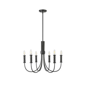 Millennium Lighting 29206-MB Potiss Six Light Chandelier Matte Black finish