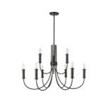 Millennium Lighting 29209-MB Potiss Nine Light Chandelier Matte Black finish