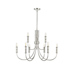 Millennium Lighting 29209-PN Potiss Nine Light Chandelier Polished Nickel finish