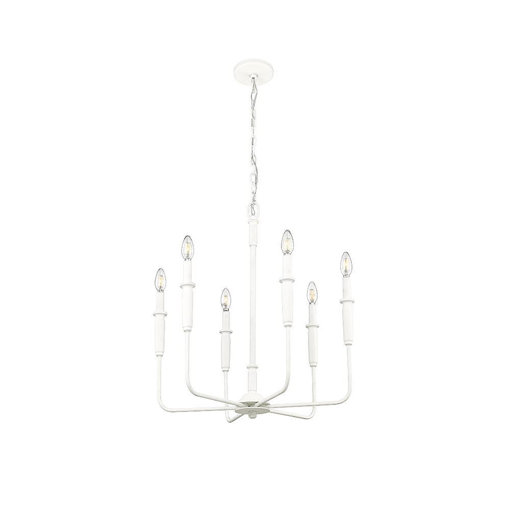 Millennium Lighting 29306-TWH Savanne Six Light Chandelier Textured White finish