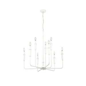 Millennium Lighting 29309-TWH Savanne Nine Light Chandelier Textured White finish