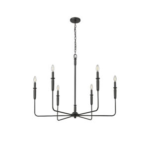 Millennium Lighting 29406-MB Savanne Six Light Chandelier Matte Black finish