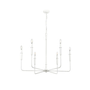 Millennium Lighting 29406-TWH Savanne Six Light Chandelier Textured White finish
