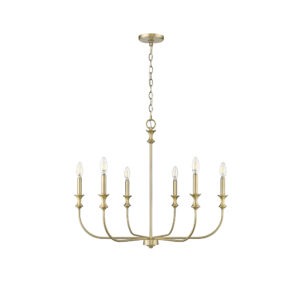 Millennium Lighting 29506-VB Savanne Six Light Chandelier Vintage Brass finish