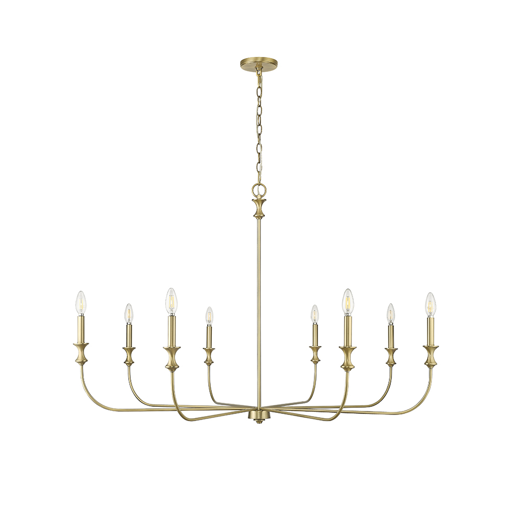 Millennium Lighting 29608-VB Savanne Eight Light Chandelier Vintage Brass finish