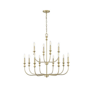 Millennium Lighting 29612-VB Savanne Twelve Light Chandelier Vintage Brass finish