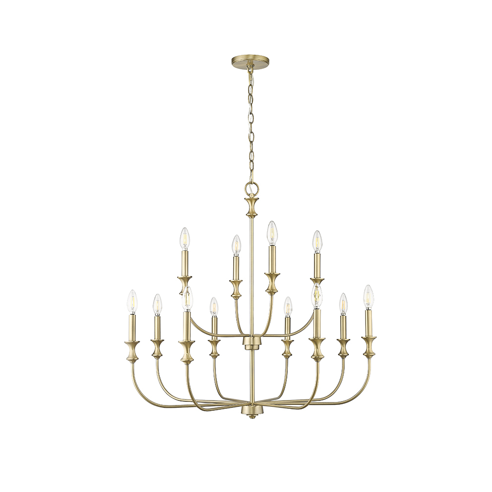 Millennium Lighting 29612-VB Savanne Twelve Light Chandelier Vintage Brass finish