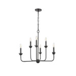 Millennium Lighting 29706-MB Freesia Six Light Chandelier Matte Black finish