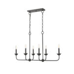 Millennium Lighting 29806-MB Freesia Six Light Linear Chandelier Matte Black finish
