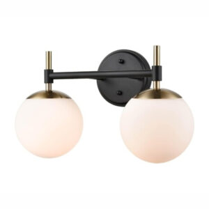 Millennium Lighting 30302-MB/MG Two Light Vanity Matte Black finish Modern Gold finish