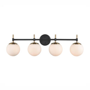 Millennium Lighting 30304-MB/MG Four Light Vanity Matte Black finish Modern Gold finish