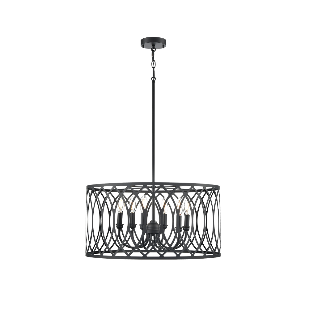 Millennium Lighting 42106-MB Arelyn Six Light Pendant Matte Black finish