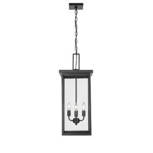 Millennium Lighting 42605-PBK Barkeley Four Light Outdoor Hanging Lantern Powder Coated Black finish