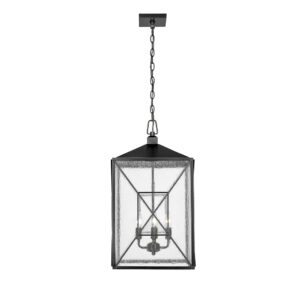 Millennium Lighting 42645-PBK Caswell Four Light Outdoor Hanging Lantern Powder Coated Black finish