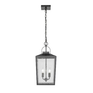 Millennium Lighting 42655-PBK Devens Two Light Outdoor Hanging Lantern Powder Coated Black finish
