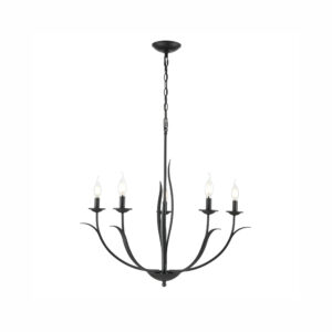 Millennium Lighting 44105-MB Charlize Five Light Chandelier Matte Black finish