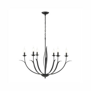 Millennium Lighting 44106-MB Charlize Six Light Chandelier Matte Black finish