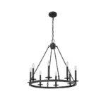 Millennium Lighting 46708-MB Florence Eight Light Chandelier Matte Black finish