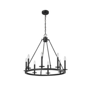 Millennium Lighting 46708-MB Florence Eight Light Chandelier Matte Black finish