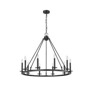 Millennium Lighting 46710-MB Florence Ten Light Chandelier Matte Black finish
