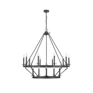 Millennium Lighting 46715-MB Florence Fifteen Light Chandelier Matte Black finish