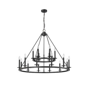 Millennium Lighting 46718-MB Florence Eighteen Light Chandelier Matte Black finish