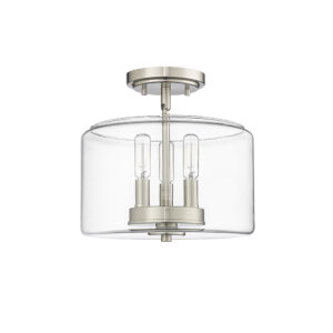 Millennium Lighting 46923-BN Asheville One Light Semi-Flush Mount Brushed Nickel finish