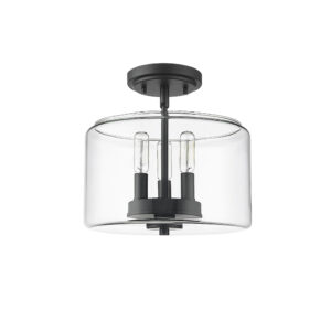Millennium Lighting 46923-MB Asheville One Light Semi-Flush Mount Matte Black finish