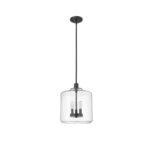 Millennium Lighting 46933-MB Asheville Three Light Pendant Matte Black finish