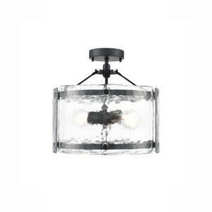 Millennium Lighting 47002-MB Bennetti Two Light Semi-Flush Mount Matte Black finish