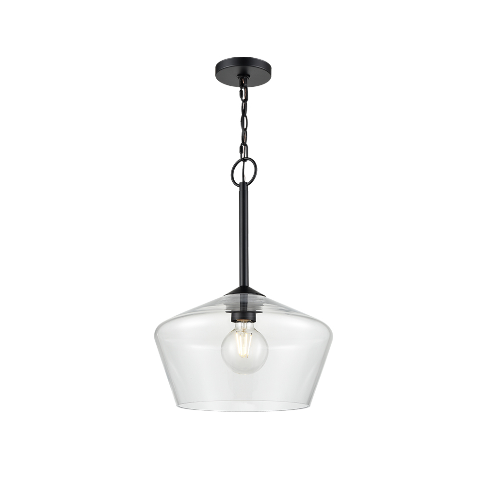 Millennium Lighting 55201-MB Morbelle One Light Pendant Matte Black finish