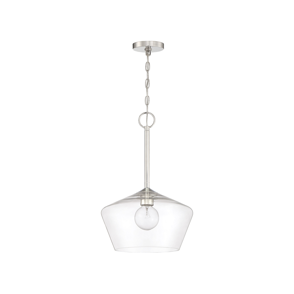 Millennium Lighting 55201-PN Morbelle One Light Pendant Polished Nickel finish