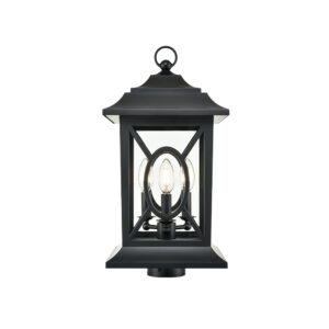 Millennium Lighting 85105-PBK Allbert Three Light Outdoor Post Mount Powder Coated Black finish