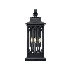 Millennium Lighting 88103-PBK Mallorey Three Light Outdoor Wall Sconce Powder Coated Black finish