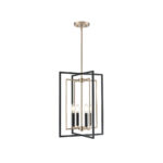 Millennium Lighting 91704-MB/MG Noelle Four Light Pendant Matte Black finish Modern Gold finish